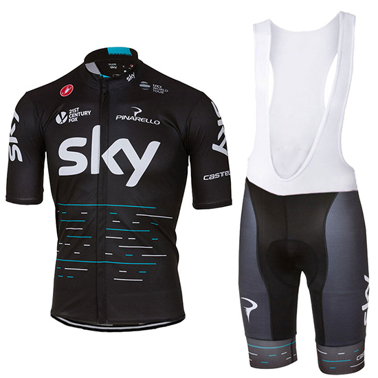 2017 Maillot Sky Tirantes Mangas Cortas negro